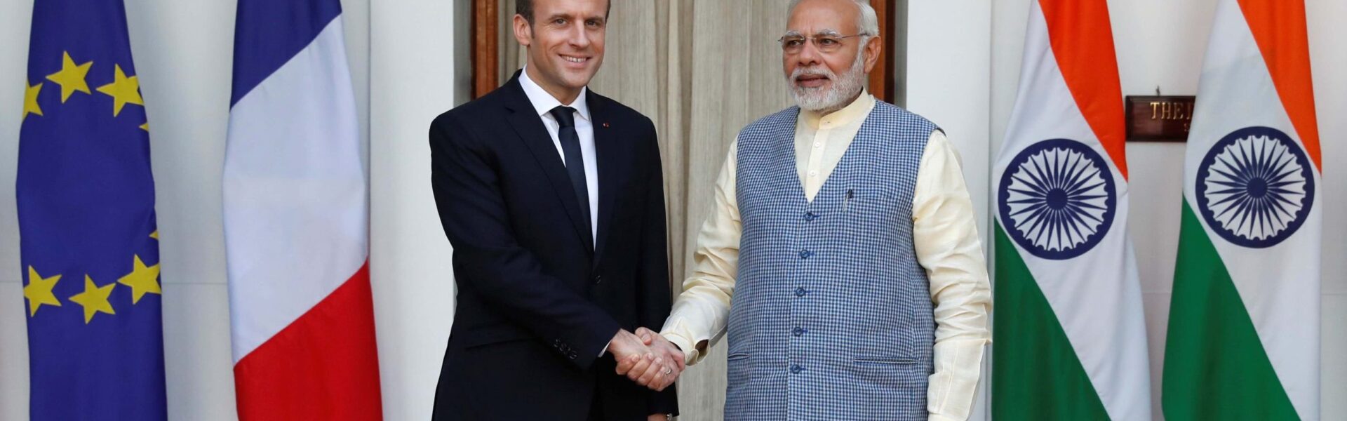 Emmanuel Macron With PM Narendra Modi