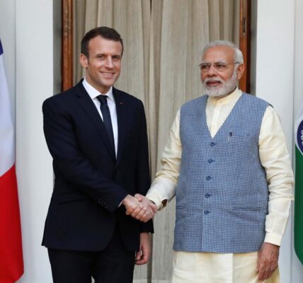 Emmanuel Macron With PM Narendra Modi